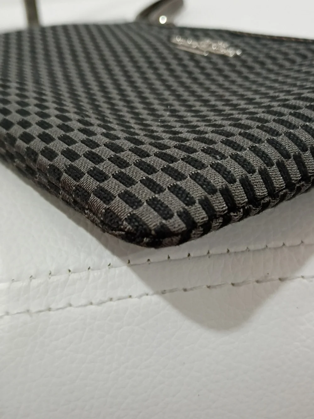 Coach Brown and Black Checkered Wristlet